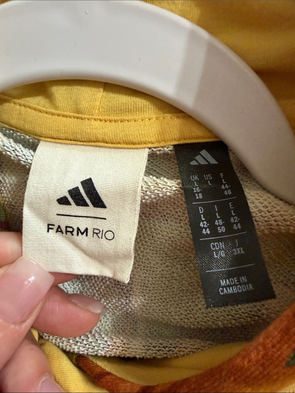 Adidas x Farm Rio Crop Hoodie - Yellow - Picture 2 of 4